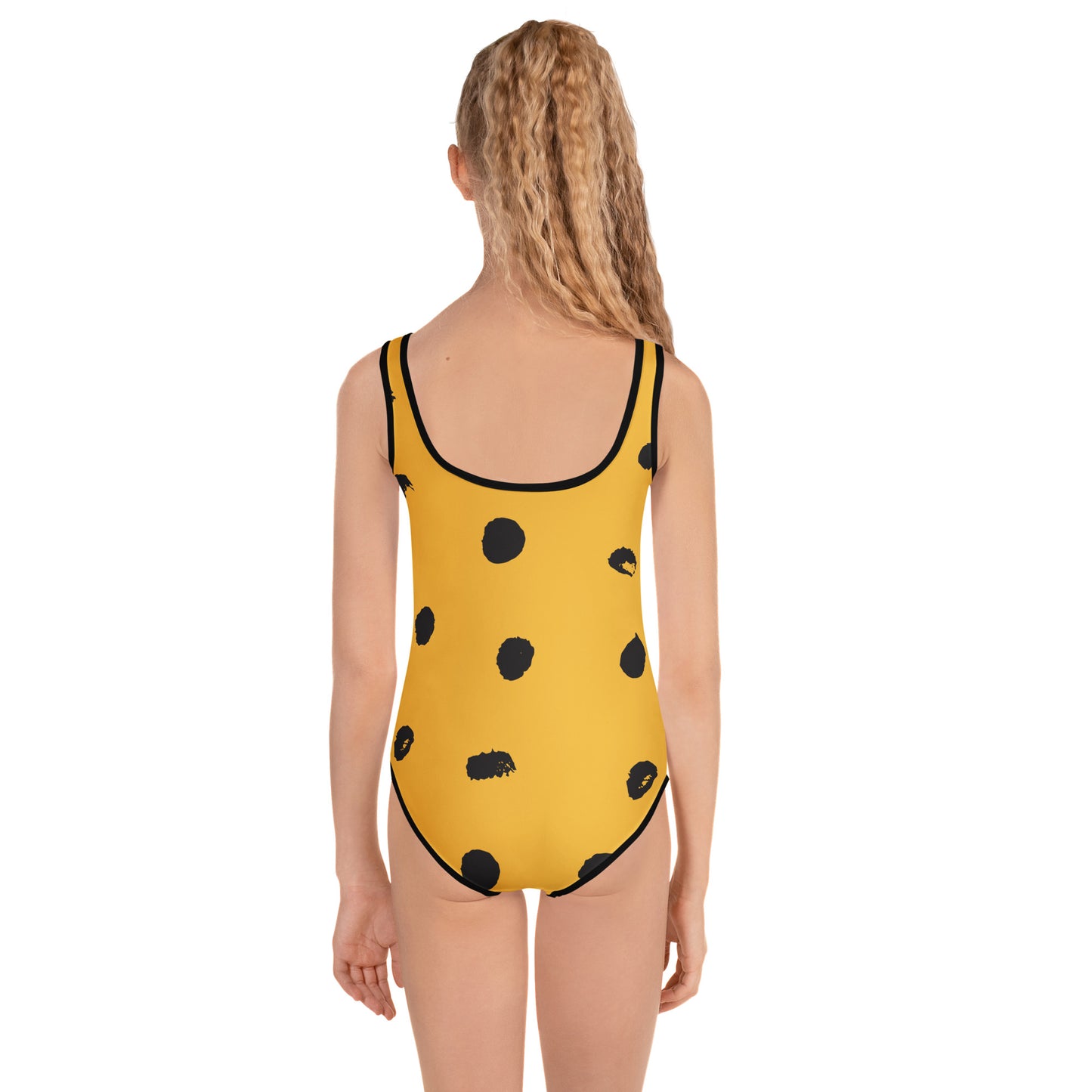 Maillot de bain 1 pièce pour petite fille – Jaune & Noir – Confort, maintien & séchage rapide – Imprimé Animal
