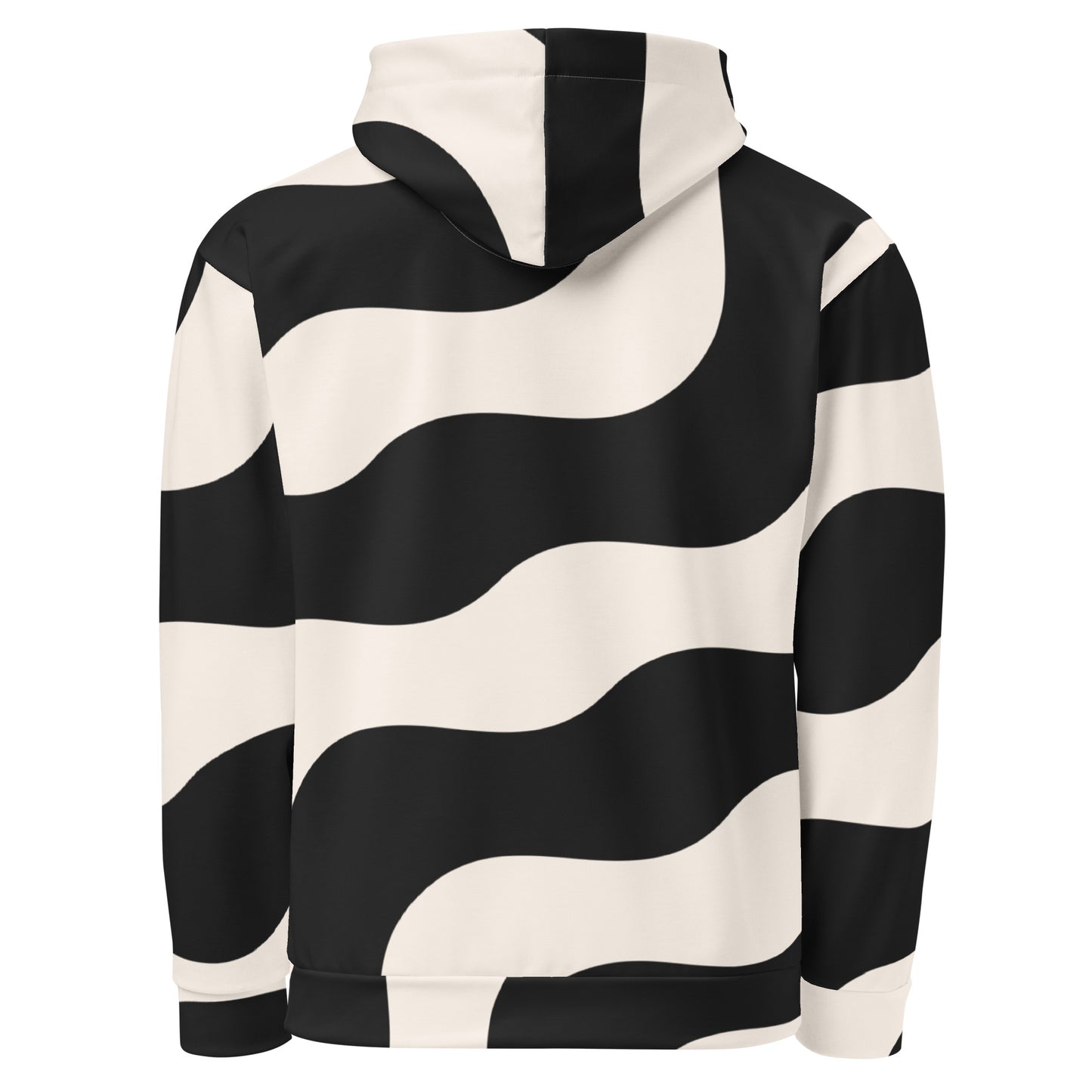 Sweat à capuche pour homme - Beige & Noir – Confort durable, matière recyclée – Graphique Minimaliste