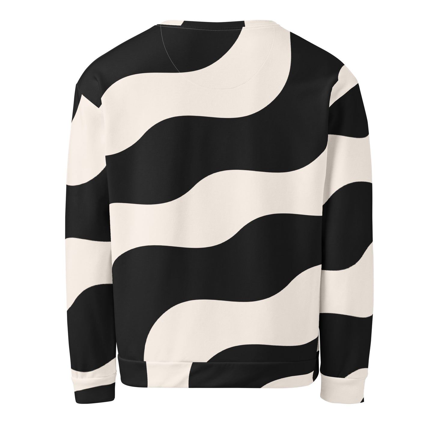 Sweat col rond pour homme – Beige & Noir – Confort durable, matière recyclée – Graphique Minimaliste