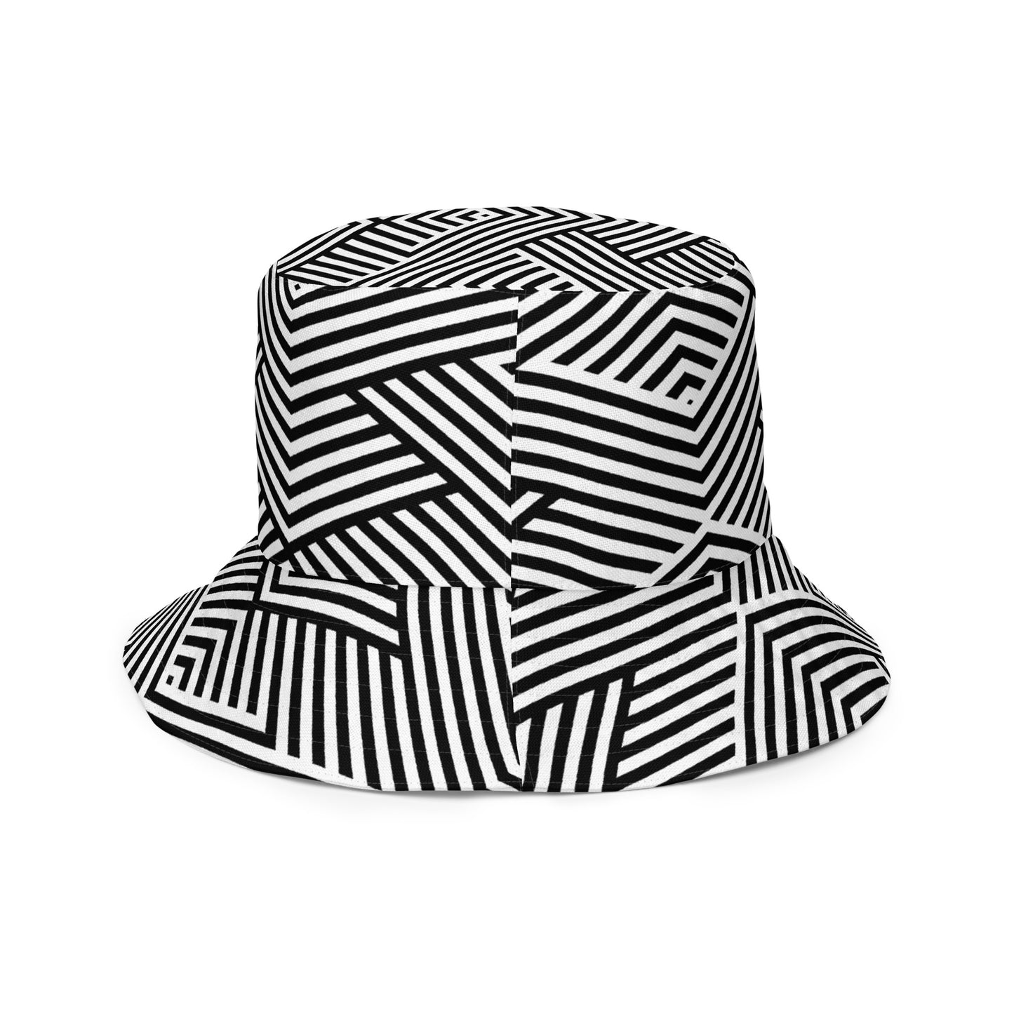 Bob réversible unisexe - Blanc et Noir – Léger, respirant et 2-en-1 – Graphique Minimaliste