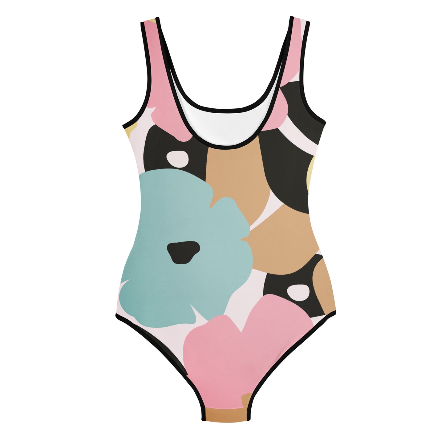 Maillot de bain 1 pièce pour fille ado – Fleuri, Pastel – maintien & séchage rapide – Minimaliste