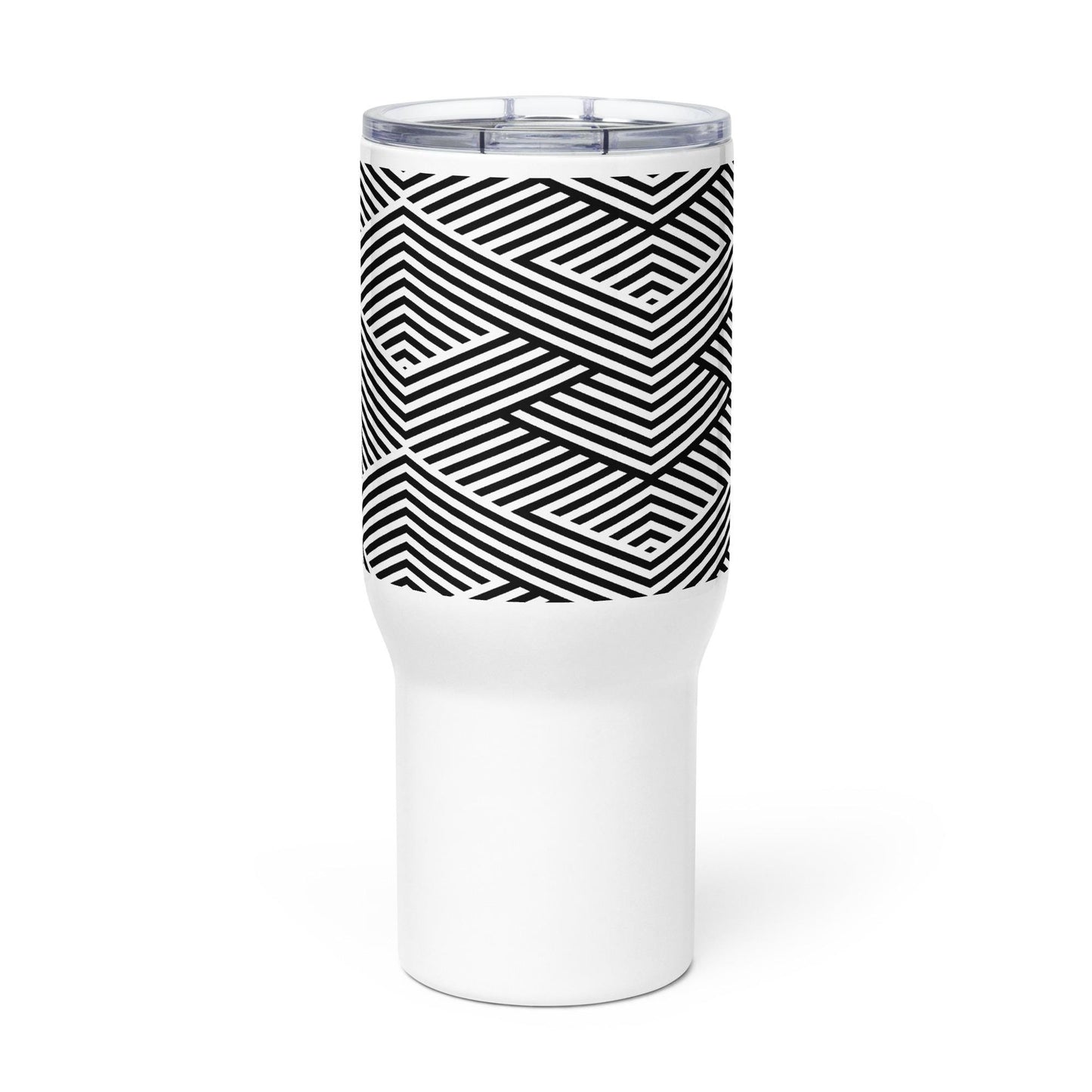 Mug Isotherme Inox - Mug de Voyage Isotherme en Acier Inoxydable avec Anse Design Artistique Féminins Calligraphie - THERMOS gobelet Étanche