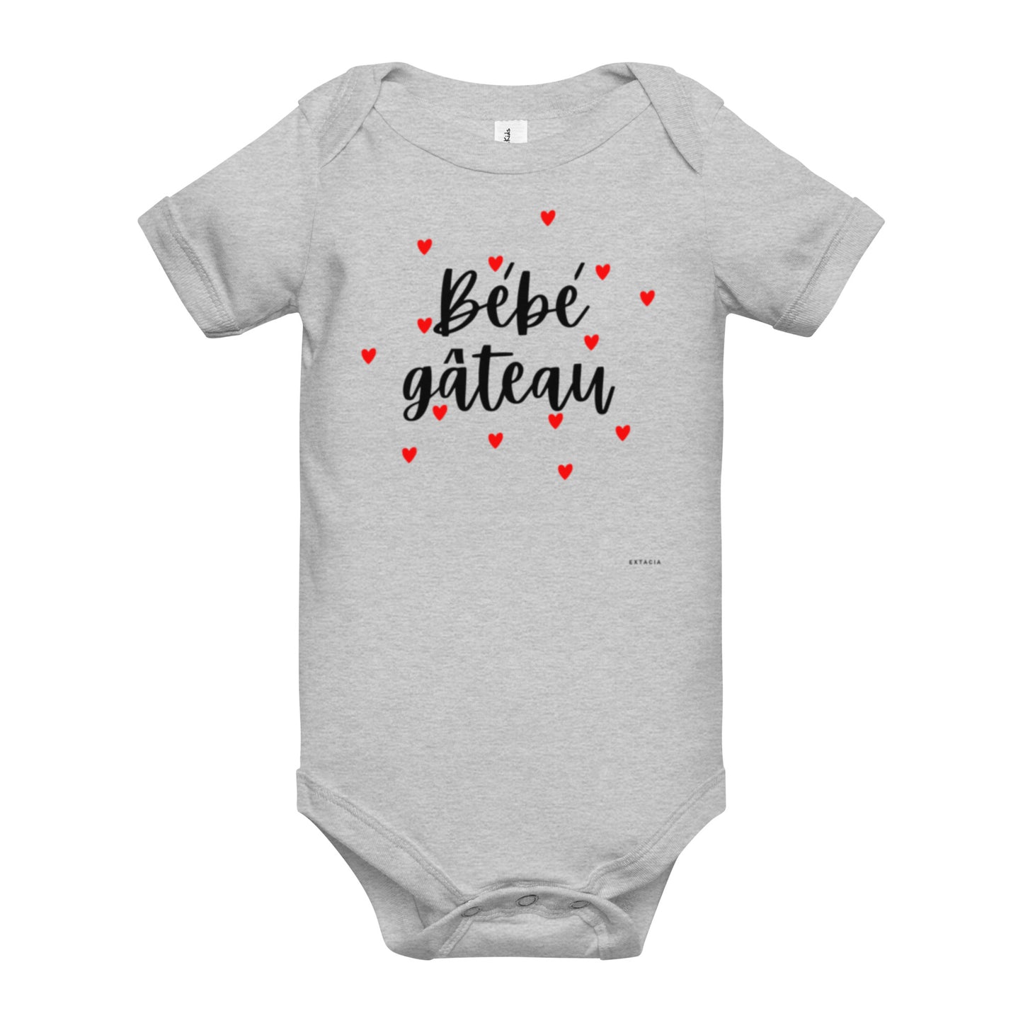 Col et emmanchures, body - gris - bebe gâteau 