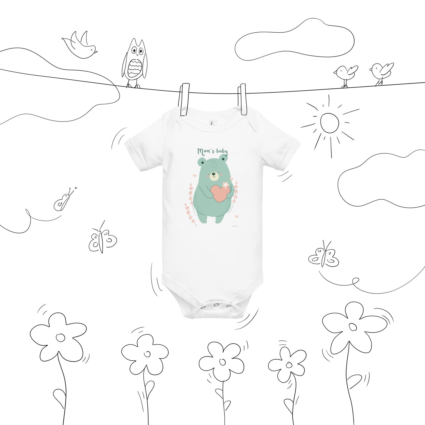 Body bébé unisexe – 100 % coton, doux et respirant – Mom's Baby