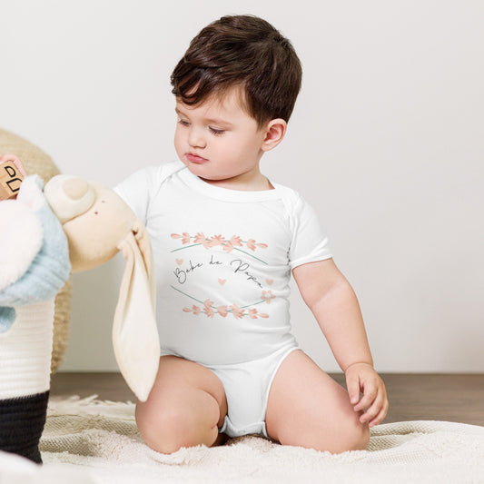 Body Bébé Unisexe 100 % Coton Doux "BEBE DE PAPA" - Manches Courtes, boutons-pression - Personnalisable – Confortable Cadeau fête des pères