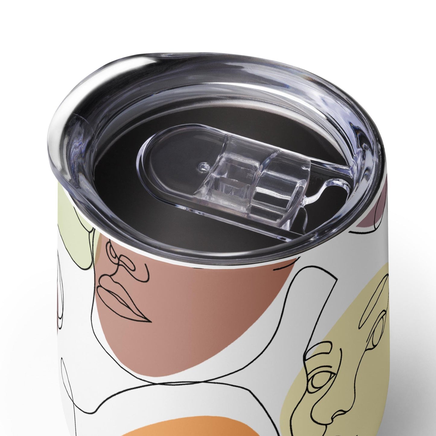 Mug Isotherme Inox - Petit Thermos Isotherme en Acier Inoxydable – Design Artistique Visages Féminins Calligraphie, Mug de Voyage Gobelet