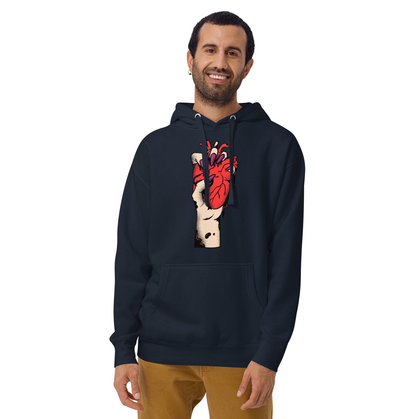 Sweat à capuche pour homme – 100% coton, doux et confortable – Coeur Déjà Pris, Rouge