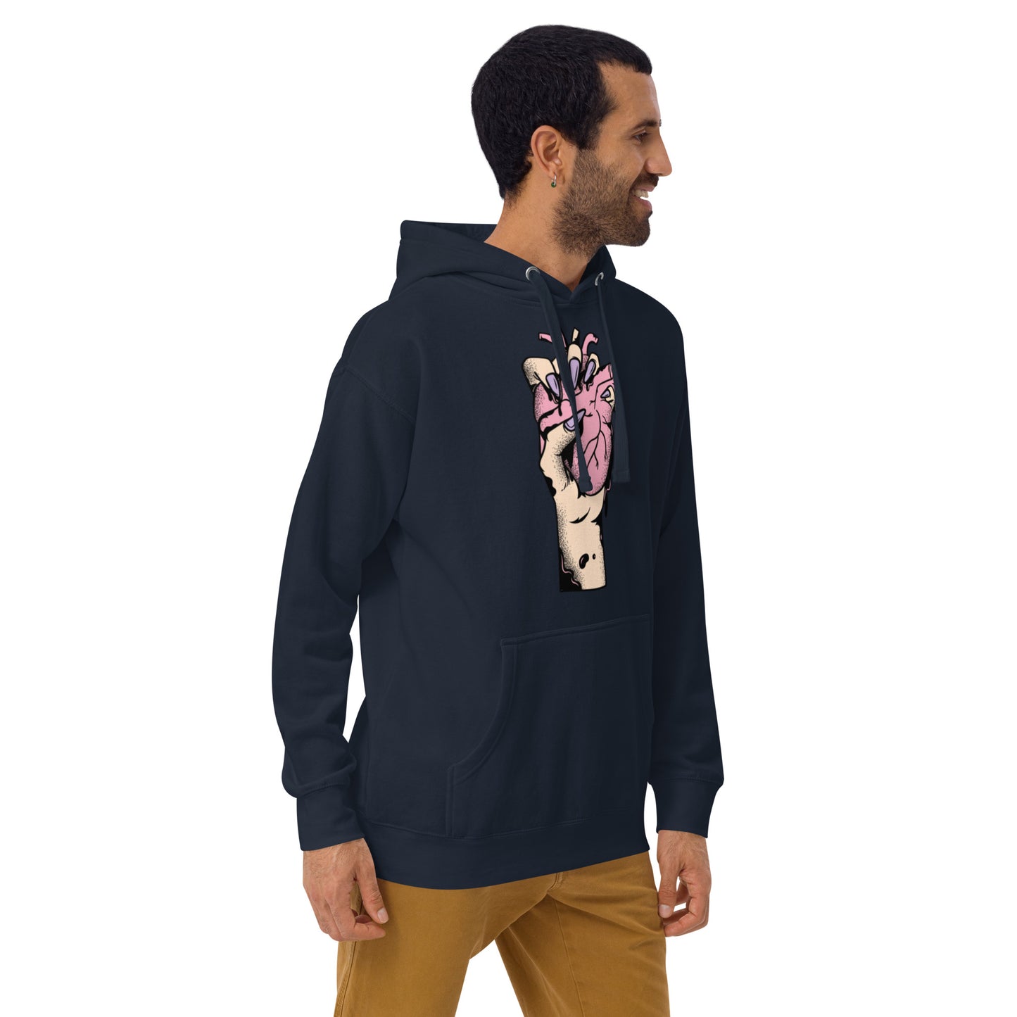 Sweat à capuche pour homme – 100% coton, doux et confortable – Coeur Déjà Pris, Rose