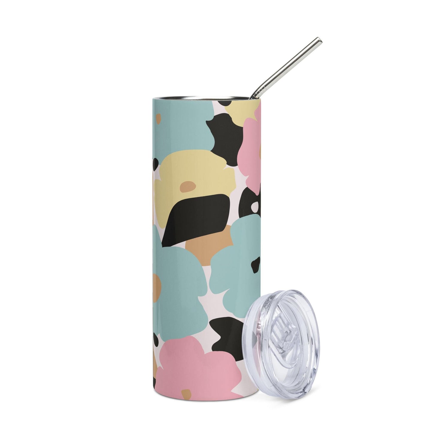 Mug isotherme inox - Design Florale - Gobelet en Acier Inoxydable – Mug de Voyage Durable, Étanche, Élégant - Boissons Chaudes et Froides