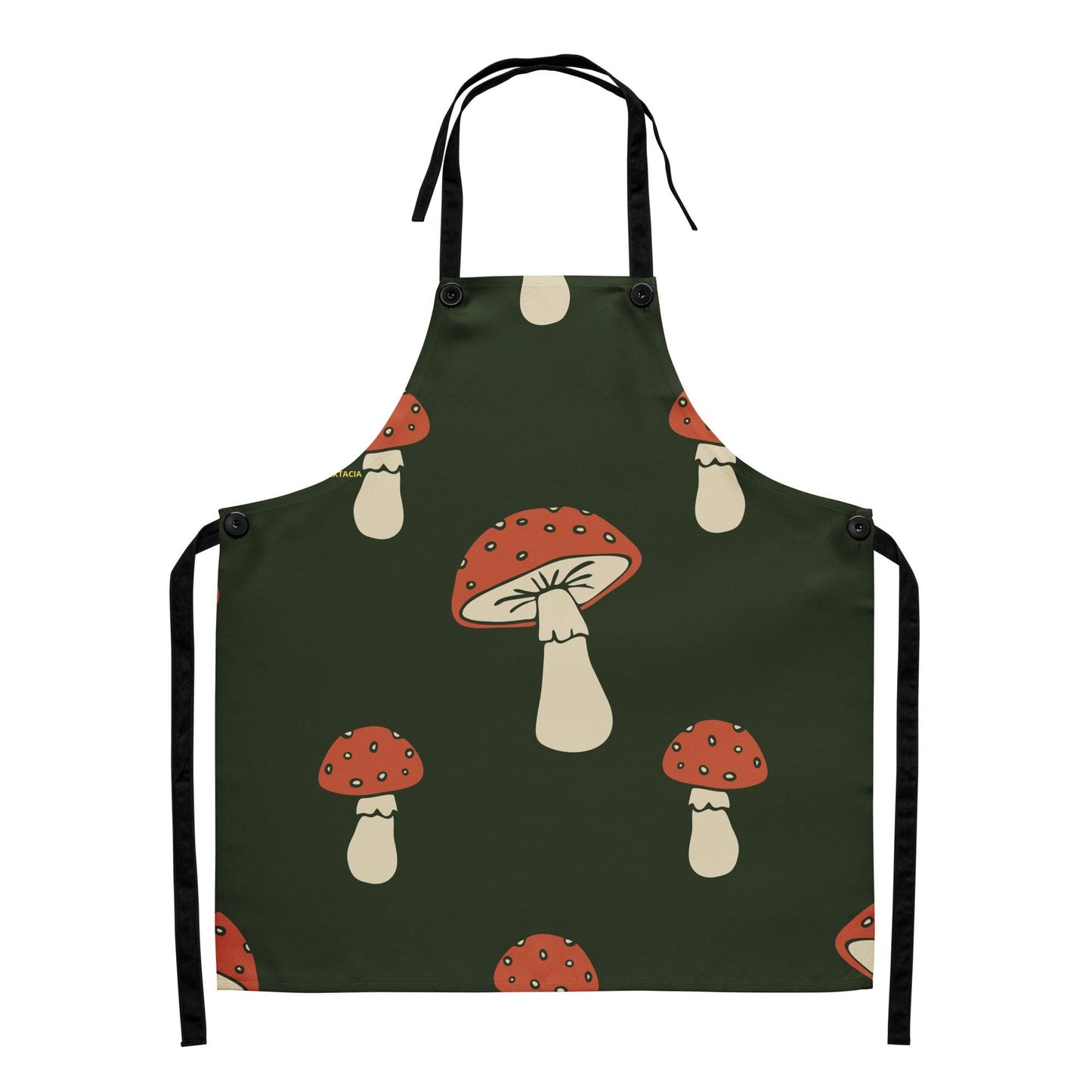Tablier Minimaliste - Accessoire Unisex et Personnalisable – Poches pratiques – Cuisine, Jardin, Atelier, BBQ, Cadeau - Design Champignons
