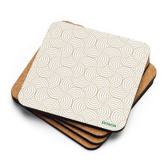 Sous-Verre Antidérapant en Liège – vendu à l’unité - Écologique Durable Élégant – Bureau décoration cuisine Design Minimaliste Graphique