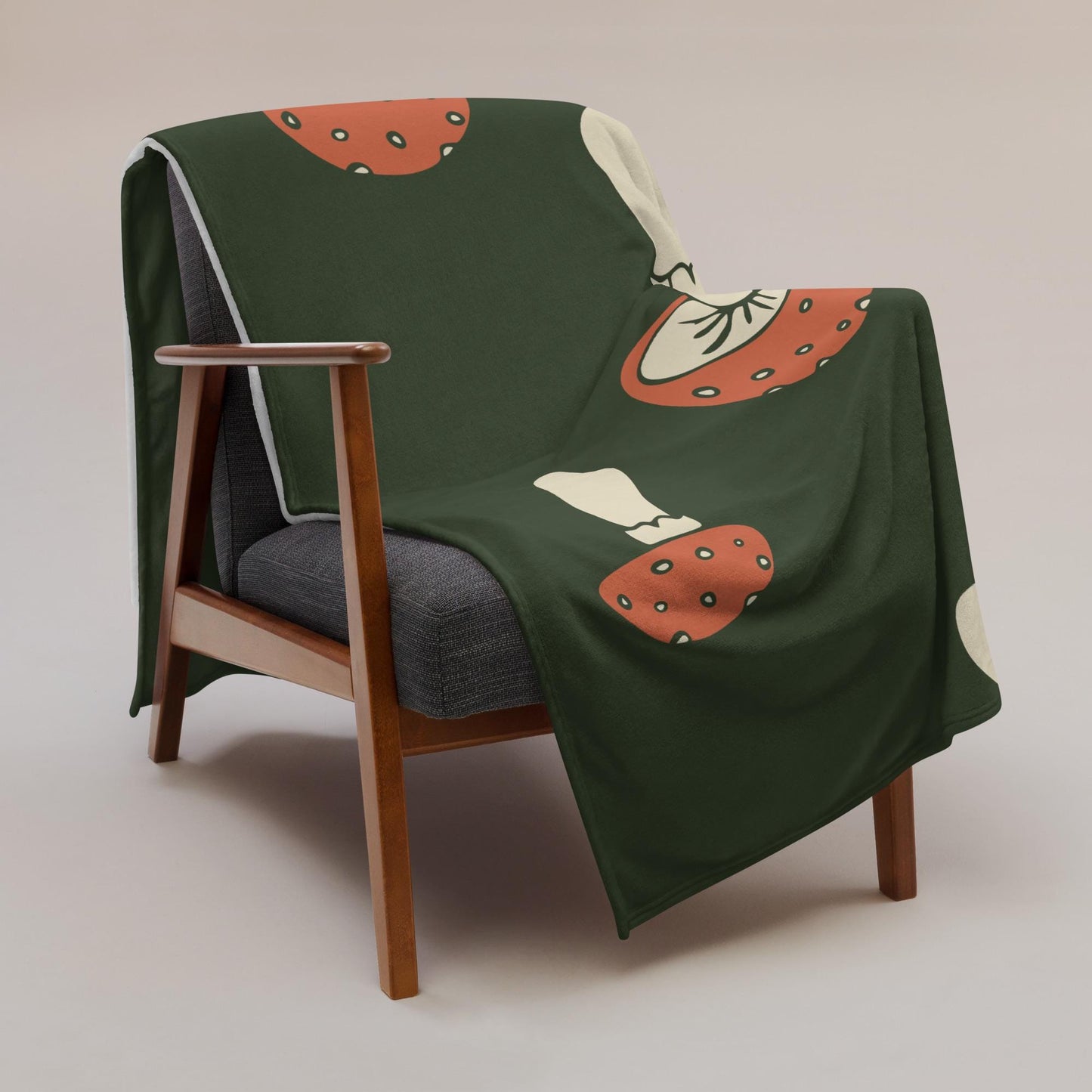 Plaid Doux Personnalisable – Couverture Chaude, Confortable, Légère – microfibre moelleuse –  Salon, Canapé - Design Minimaliste Champignons