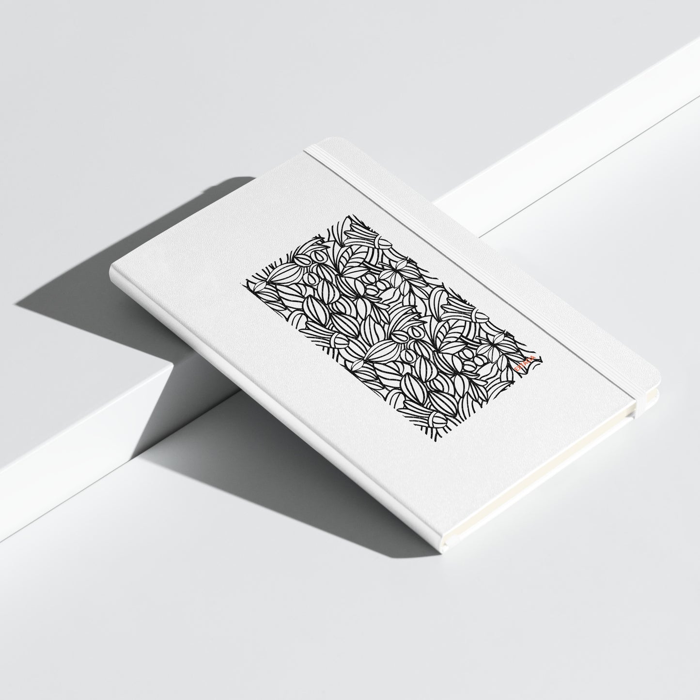 Carnet de notes à couverture rigide – Nature Dense Blanc & Noir – A5, Papier épais, reliure durable