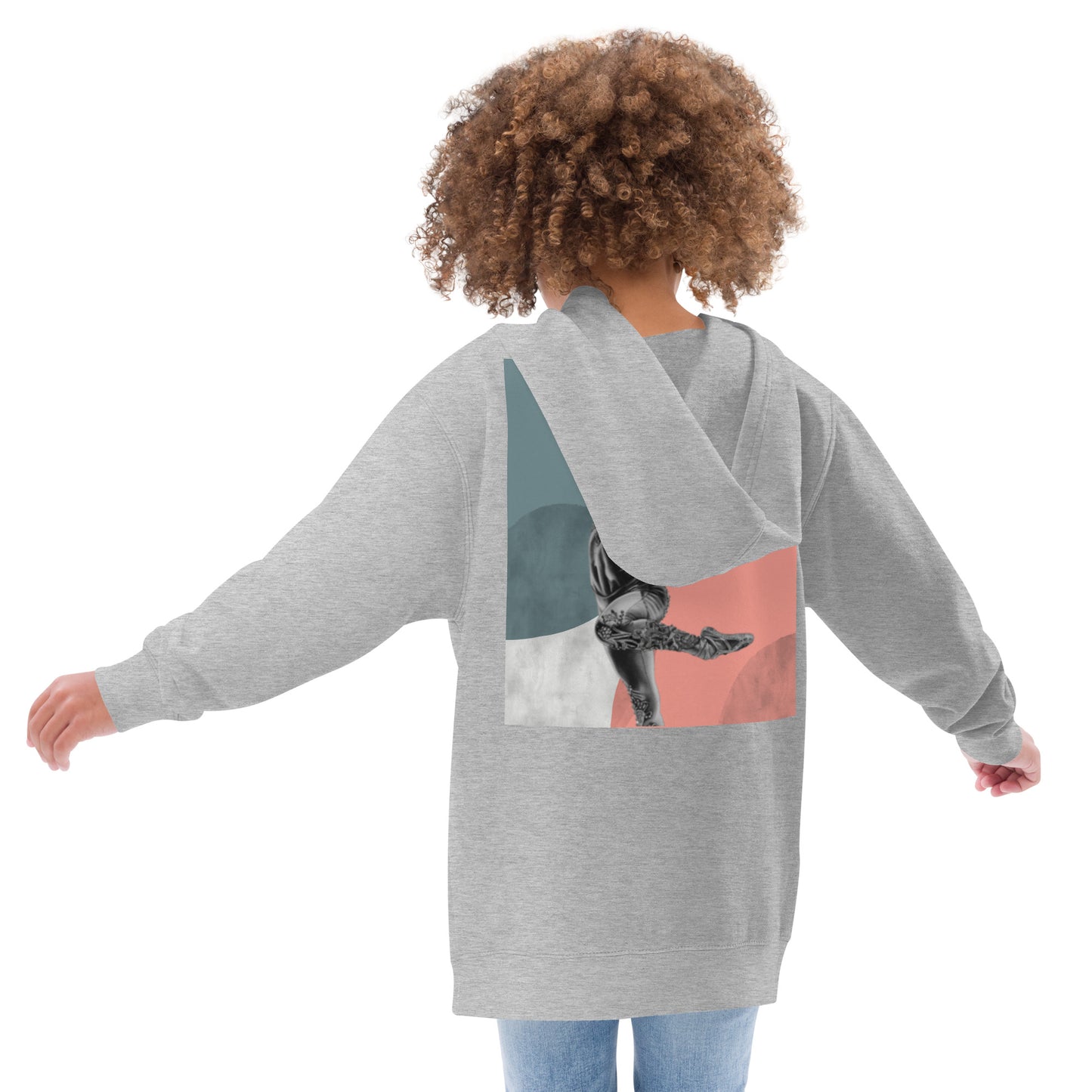 Sweat à capuche pour petite fille – Bleu, Jaune, Rose – Coton-mélange, motif imprimé, pull chaud & doux – Motif Gymnaste Danseuse