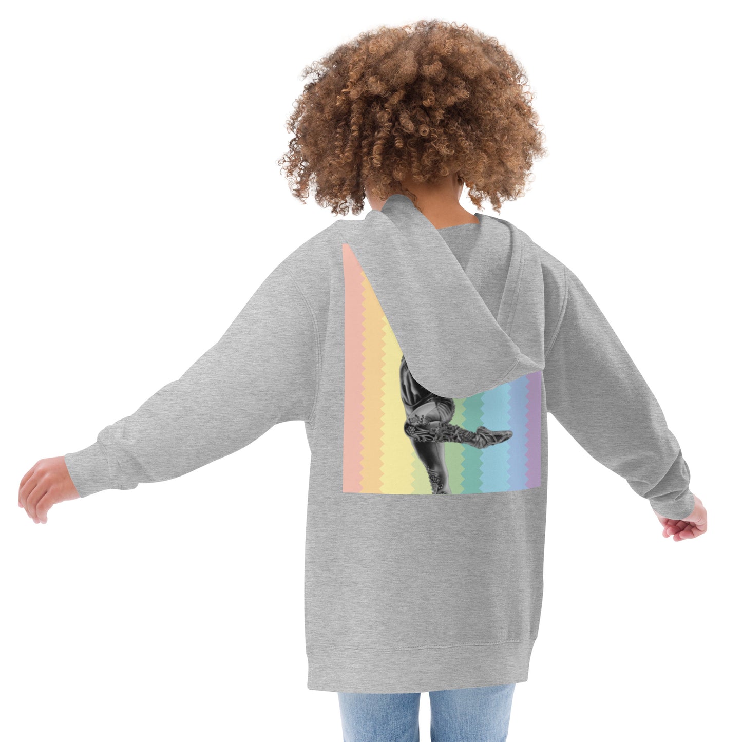 Sweat à capuche pour petite fille & ado – Arc-en-ciel – Coton-mélange, pull chaud & doux – Motif Gymnaste Danseuse