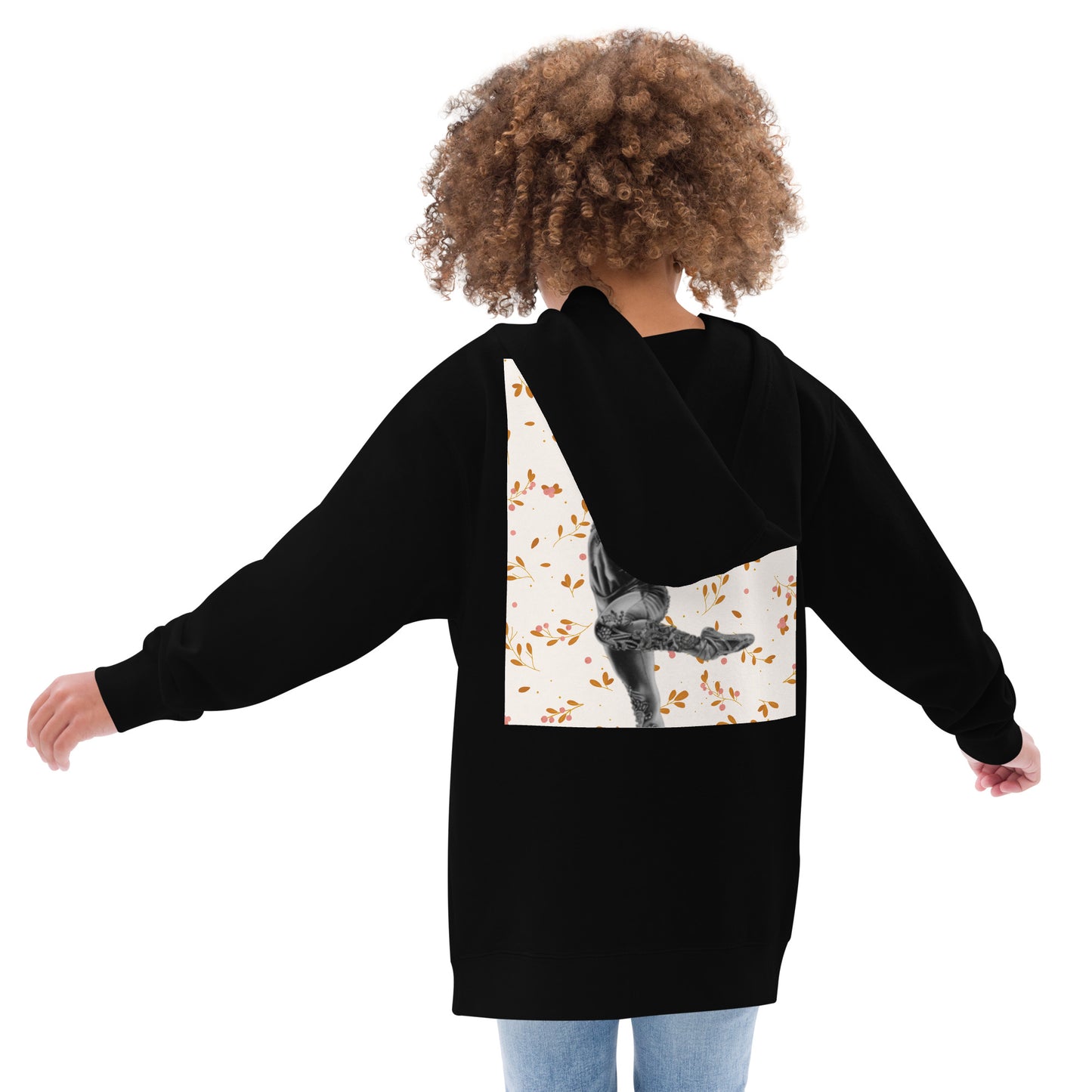 Sweat à capuche pour petite fille – Fleurs du Printemps – Coton-mélange, motif imprimé, pull chaud & doux – Motif Gymnaste Danseuse