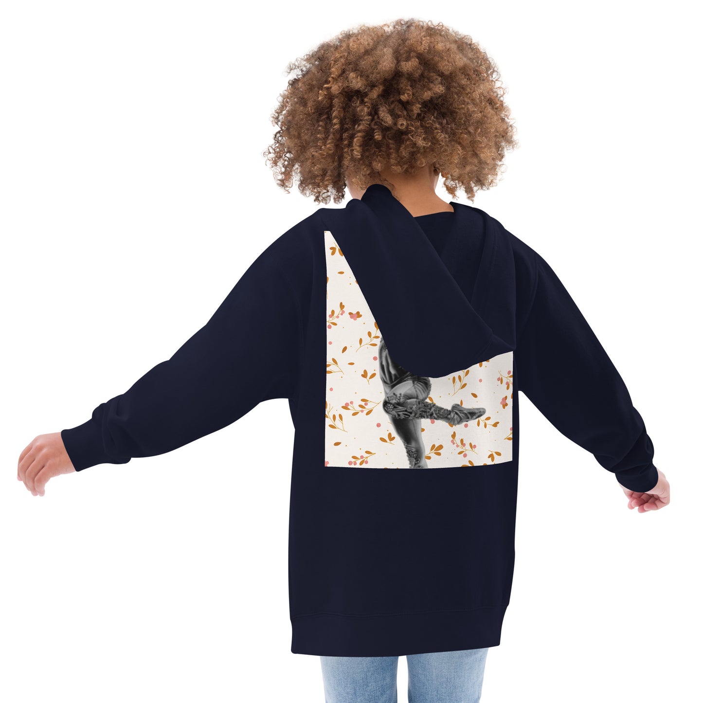 Sweat à capuche pour petite fille – Fleurs du Printemps – Coton-mélange, motif imprimé, pull chaud & doux – Motif Gymnaste Danseuse
