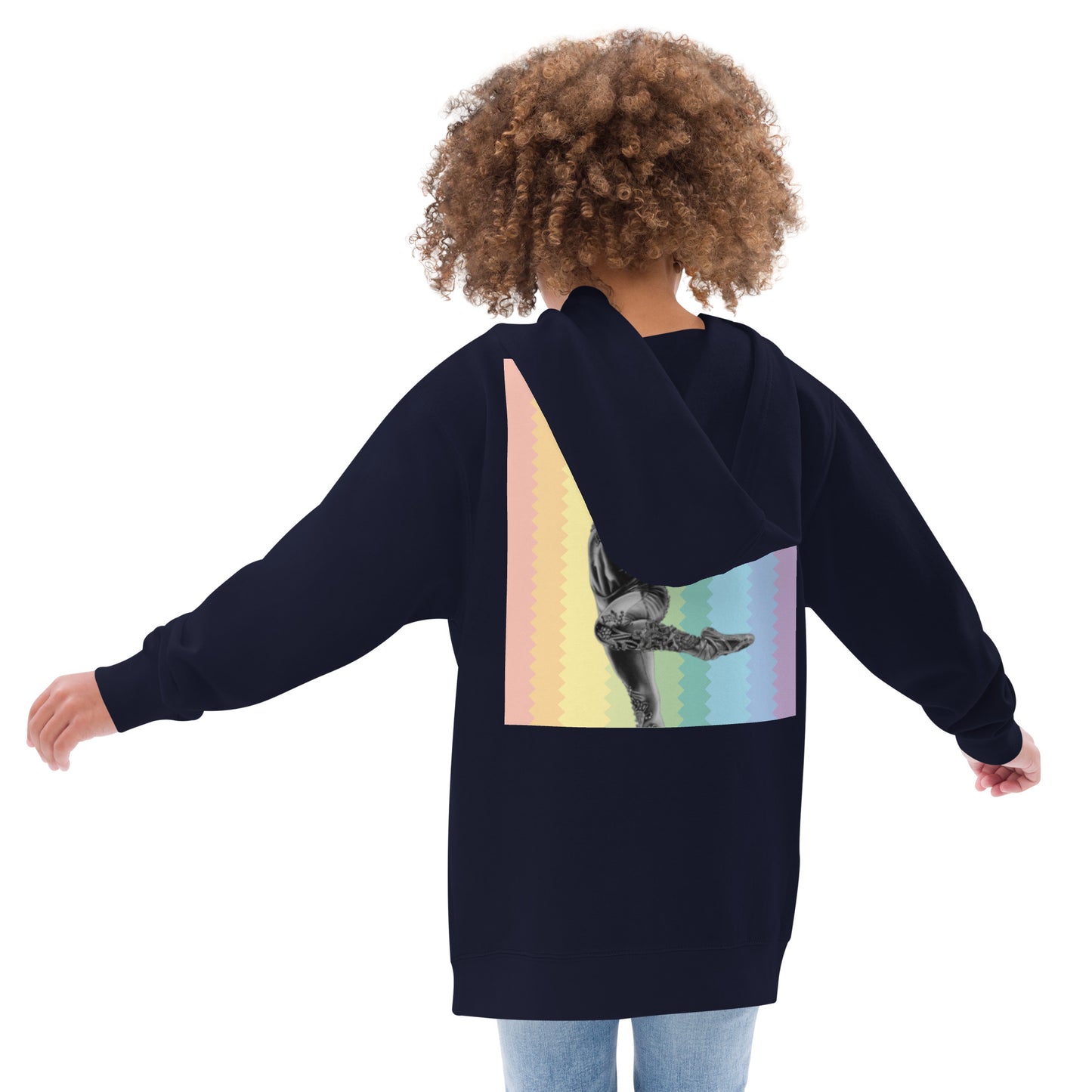 Sweat à capuche pour petite fille & ado – Arc-en-ciel – Coton-mélange, pull chaud & doux – Motif Gymnaste Danseuse