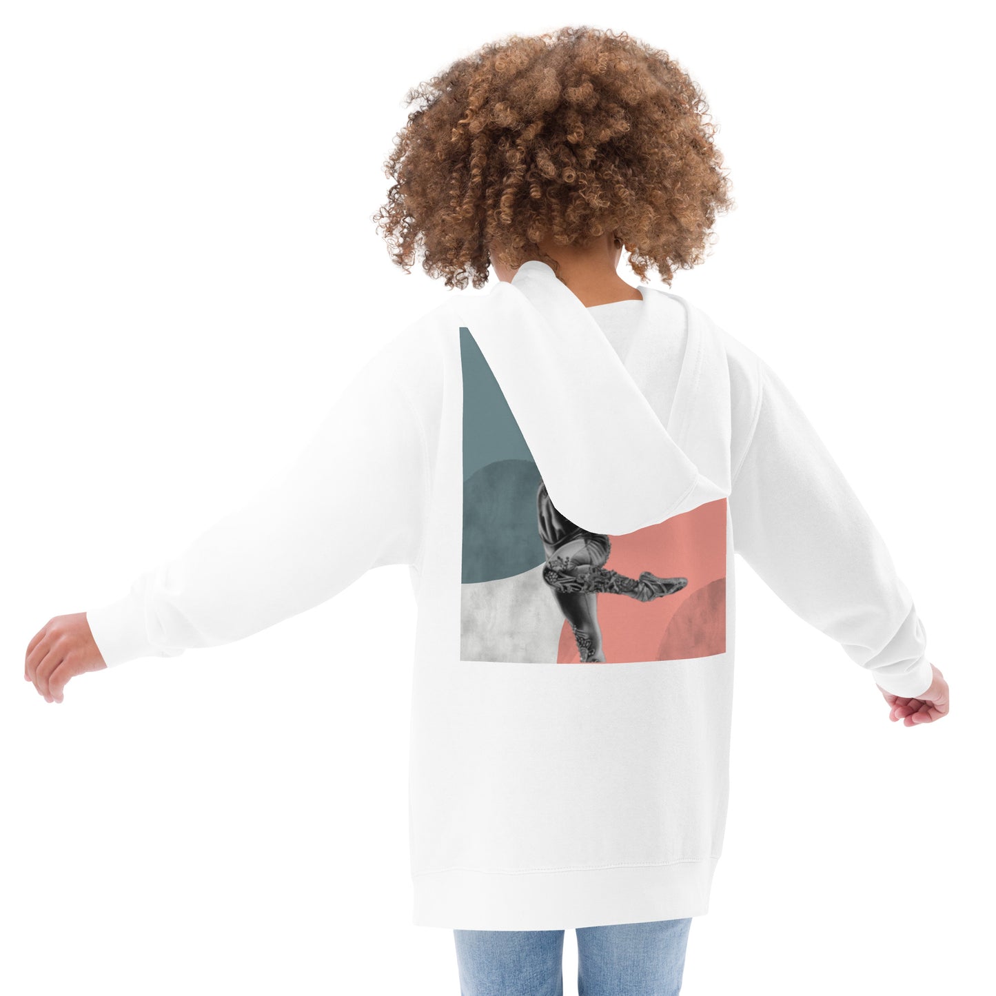 Sweat à capuche pour petite fille – Bleu, Jaune, Rose – Coton-mélange, motif imprimé, pull chaud & doux – Motif Gymnaste Danseuse