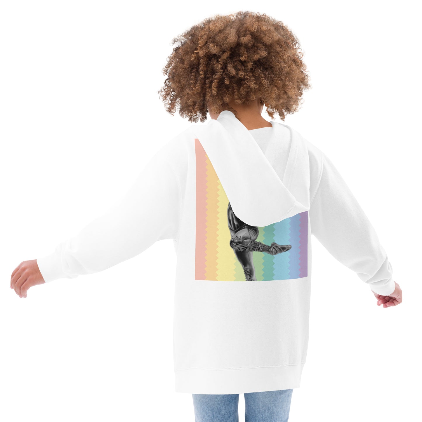 Sweat à capuche pour petite fille & ado – Arc-en-ciel – Coton-mélange, pull chaud & doux – Motif Gymnaste Danseuse
