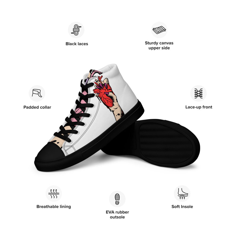 Baskets montantes en toile homme – À lacets, légères et confortables – Coeur déjà pris