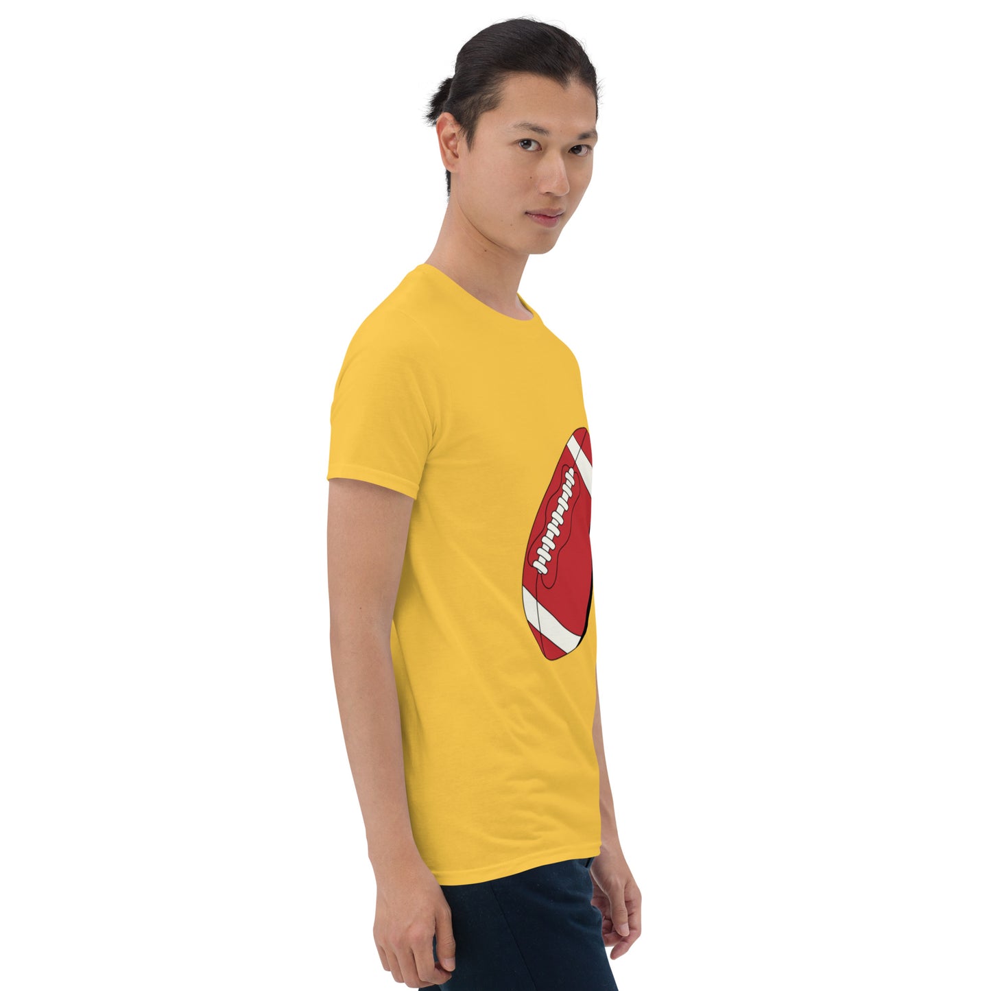 T-shirt pour homme à col rond, manches courtes – 100% coton, motif imprimé – Ballon Américain