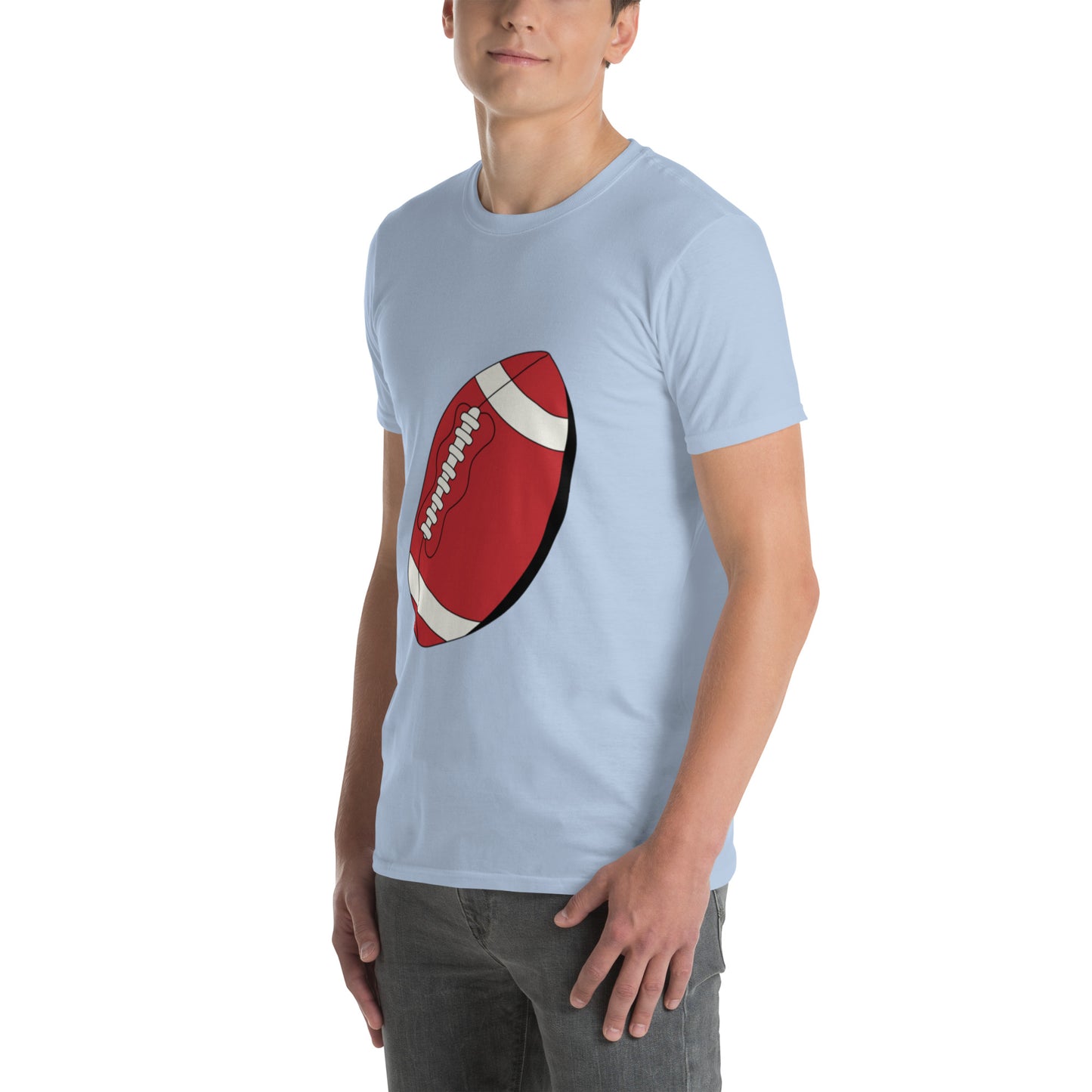 T-shirt pour homme à col rond, manches courtes – 100% coton, motif imprimé – Ballon Américain