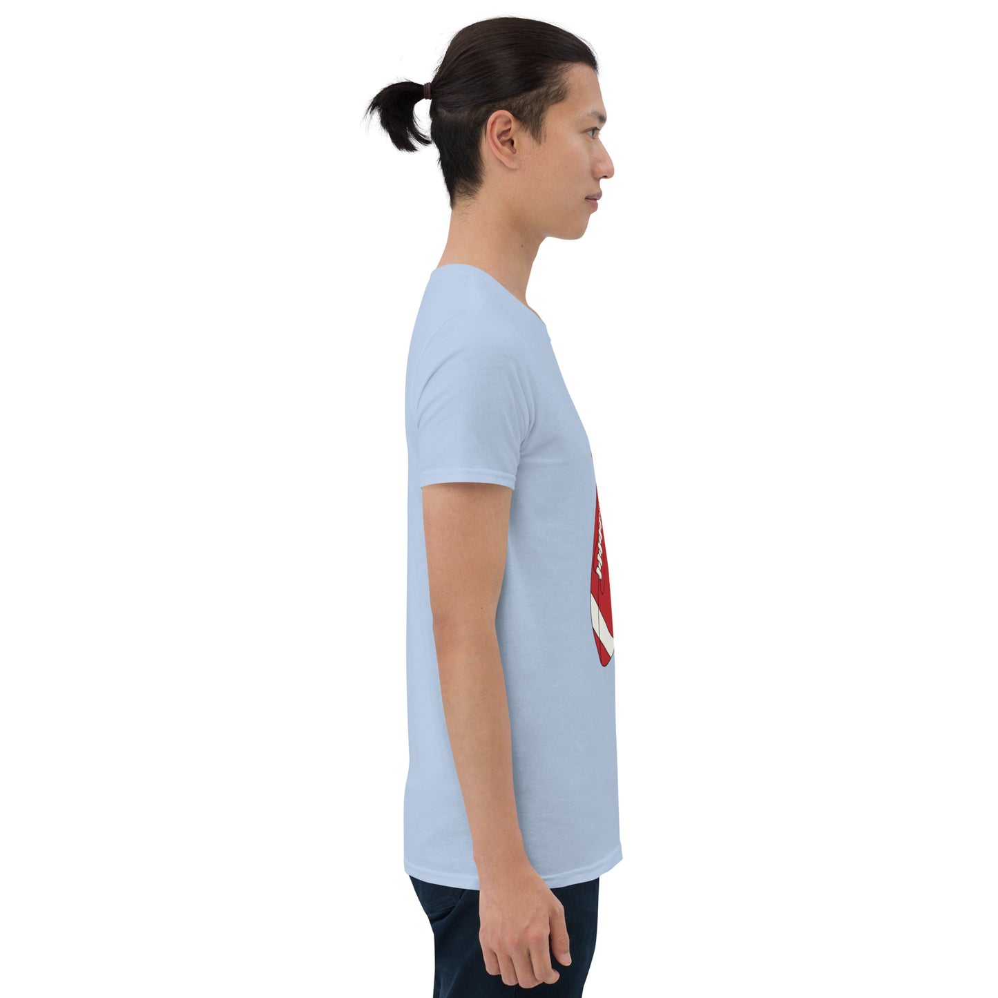 T-shirt pour homme à col rond, manches courtes – 100% coton, motif imprimé – Ballon Américain