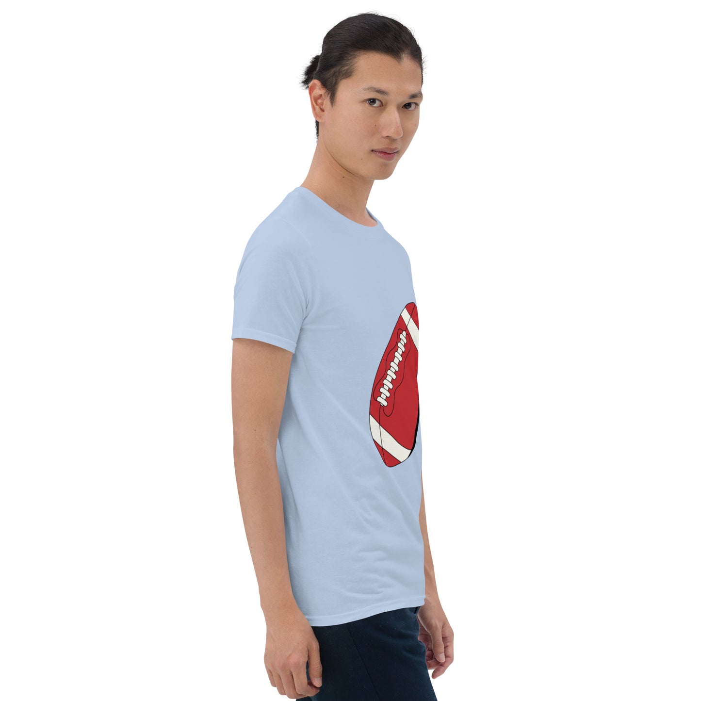 T-shirt pour homme à col rond, manches courtes – 100% coton, motif imprimé – Ballon Américain