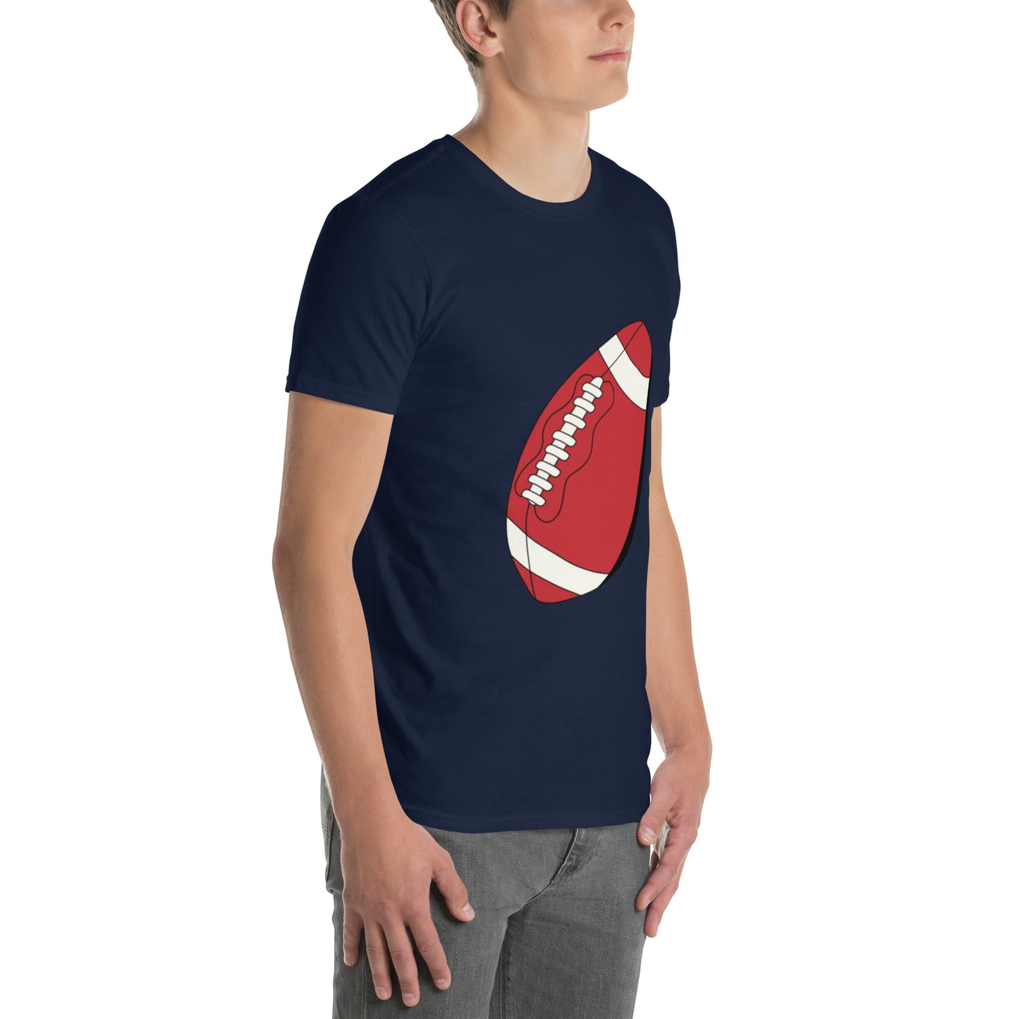 T-shirt pour homme à col rond, manches courtes – 100% coton, motif imprimé – Ballon Américain