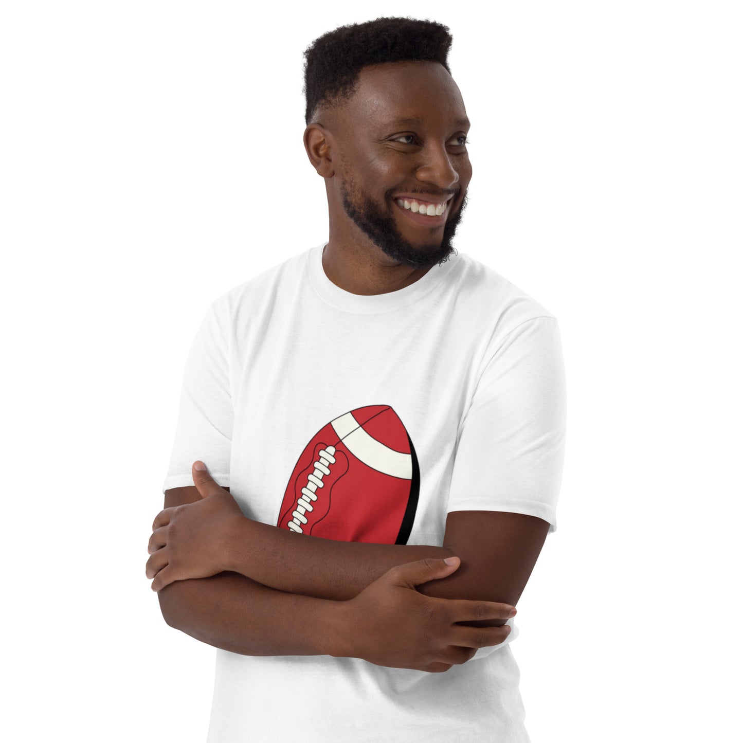 T-shirt pour homme à col rond, manches courtes – 100% coton, motif imprimé – Ballon Américain