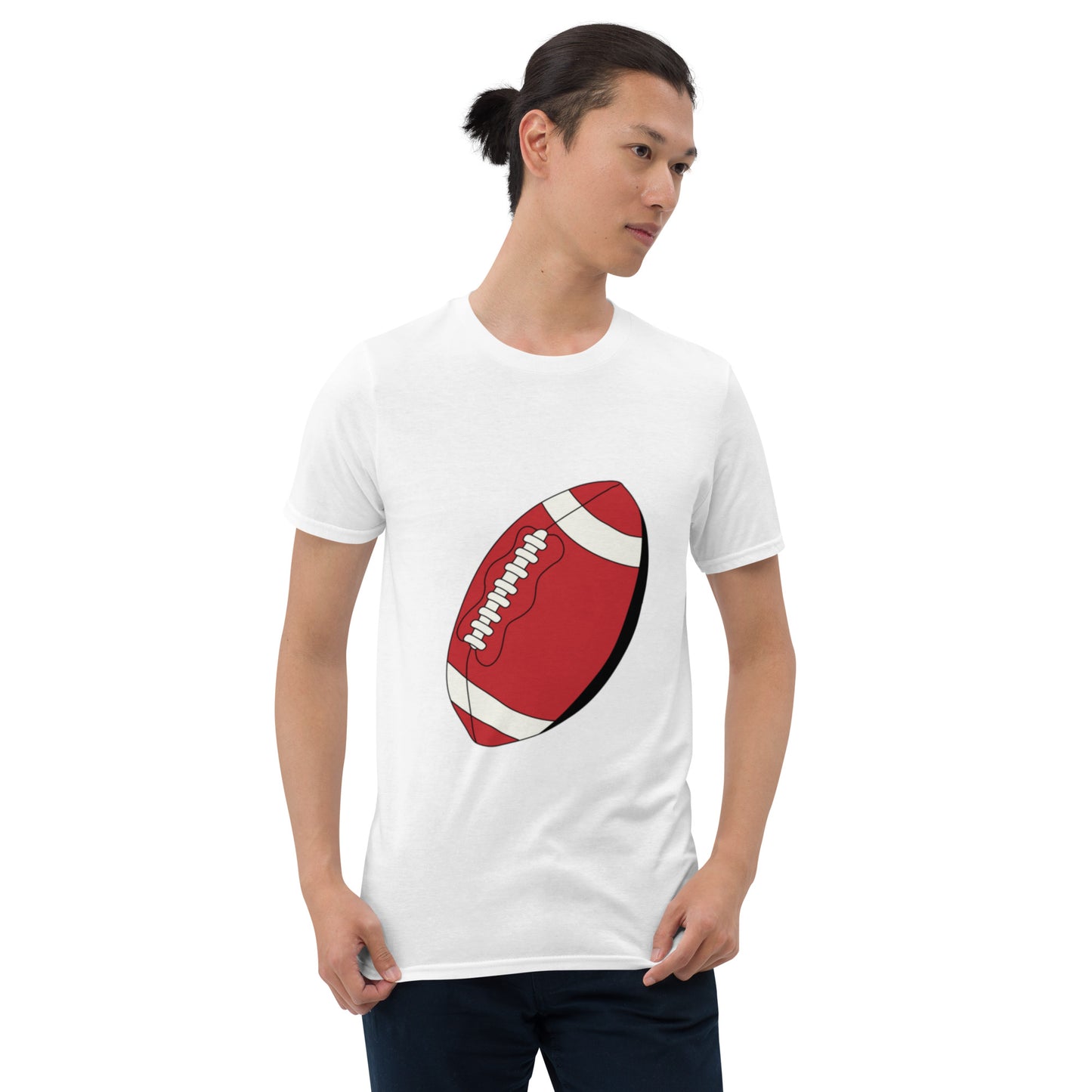 T-shirt pour homme à col rond, manches courtes – 100% coton, motif imprimé – Ballon Américain