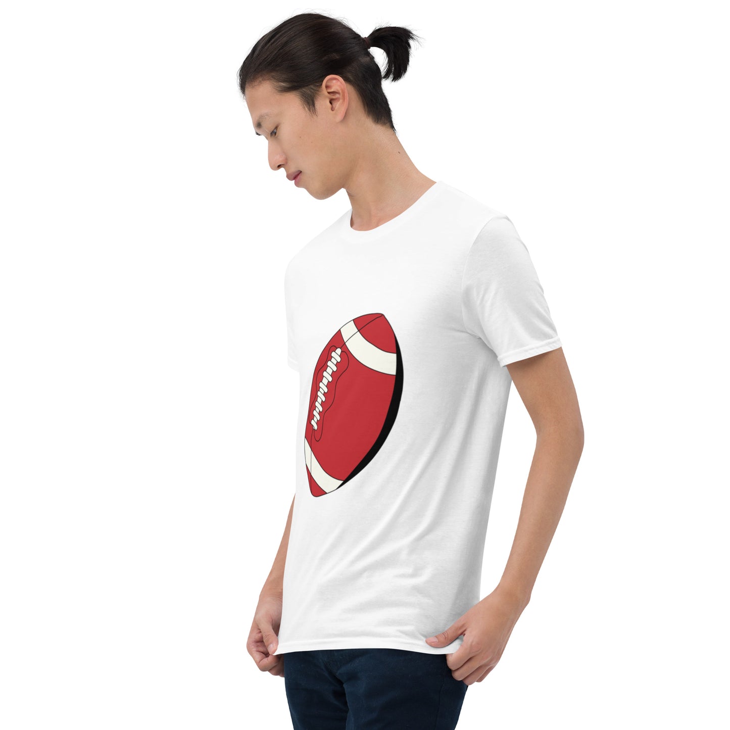 T-shirt pour homme à col rond, manches courtes – 100% coton, motif imprimé – Ballon Américain