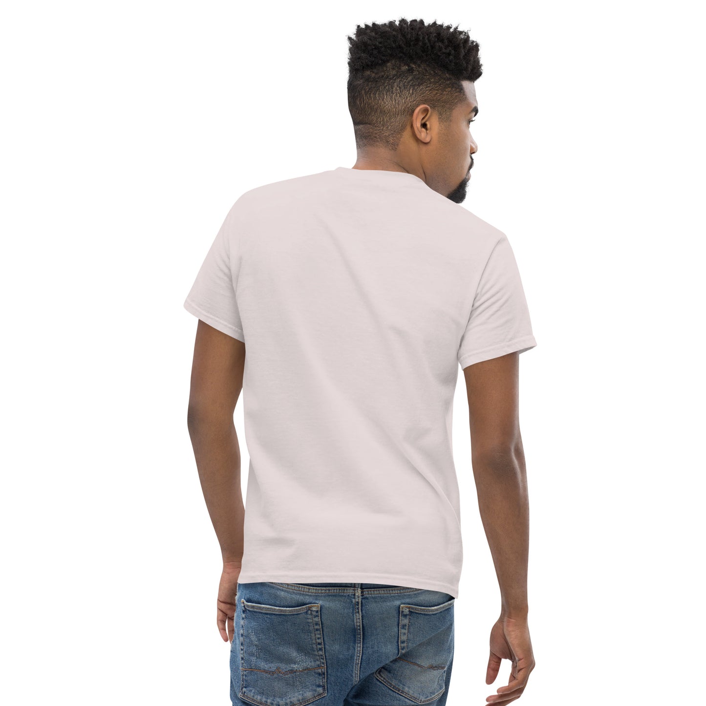 T-shirt pour homme à col rond, manches courtes – 100% coton, motif brodé "Cœur Déjà Pris"