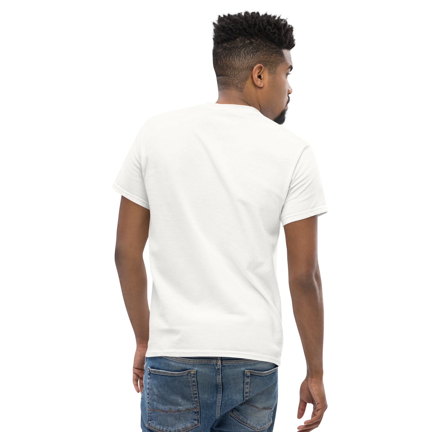 T-shirt pour homme à col rond, manches courtes – 100% coton, motif brodé "Cœur Déjà Pris"