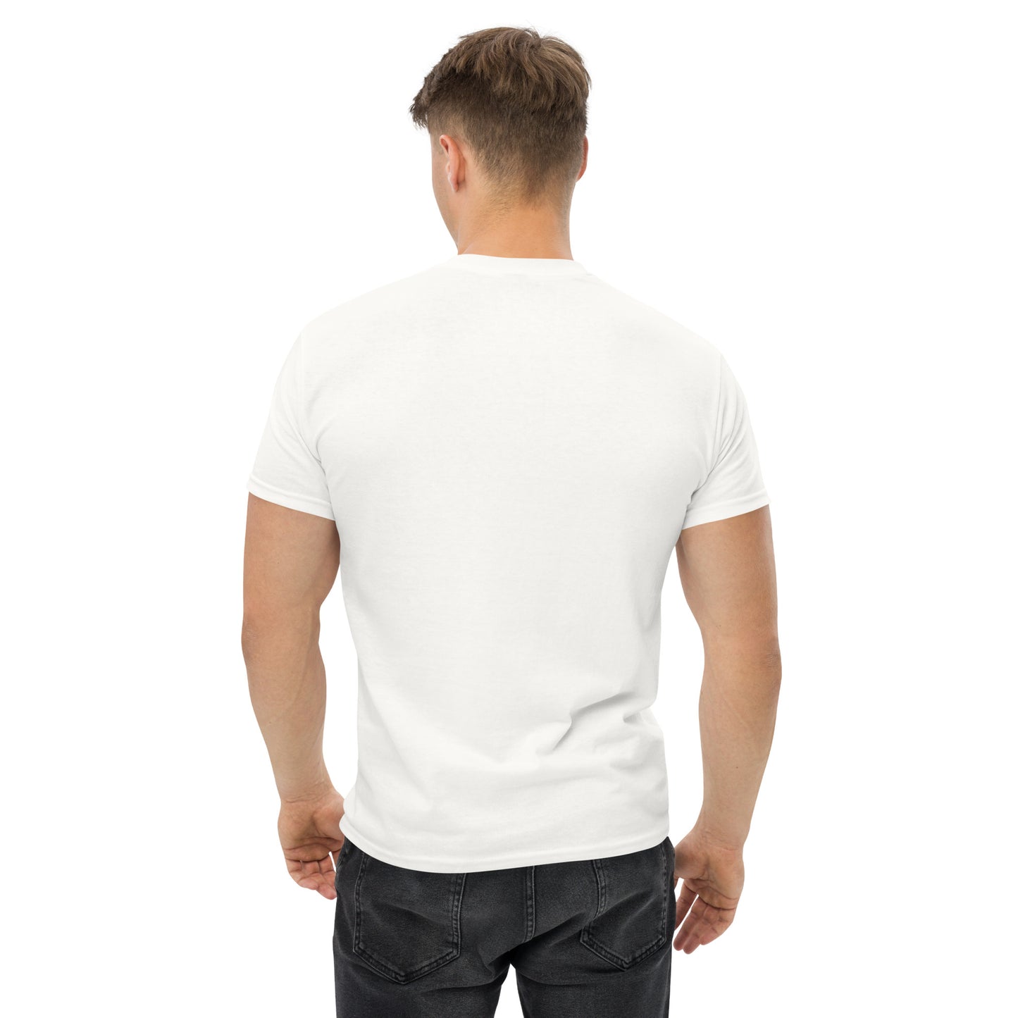 T-shirt pour homme à col rond, manches courtes – 100% coton, motif brodé "Cœur Déjà Pris"
