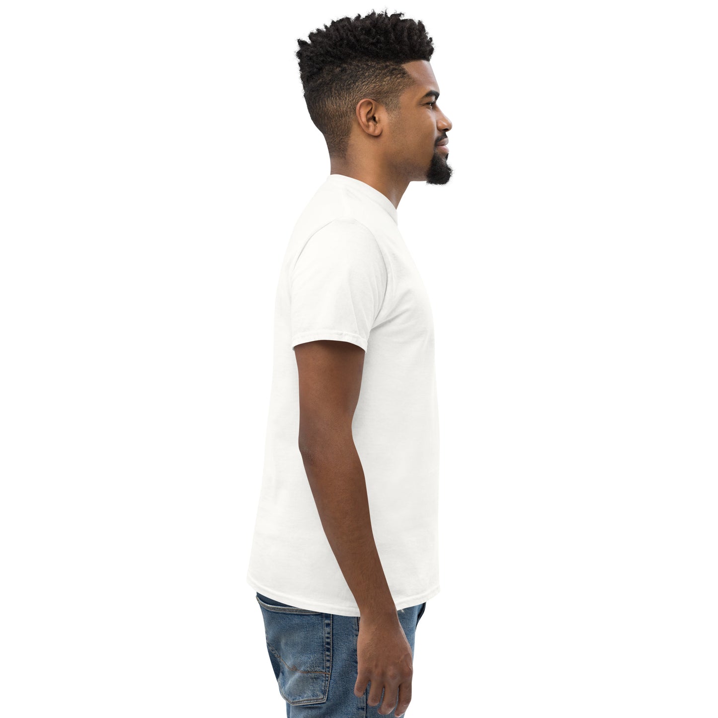 T-shirt pour homme à col rond, manches courtes – 100% coton, motif brodé "Cœur Déjà Pris"