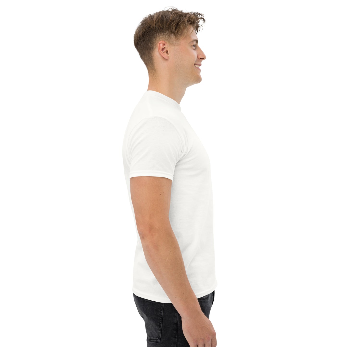 T-shirt pour homme à col rond, manches courtes – 100% coton, motif brodé "Cœur Déjà Pris"
