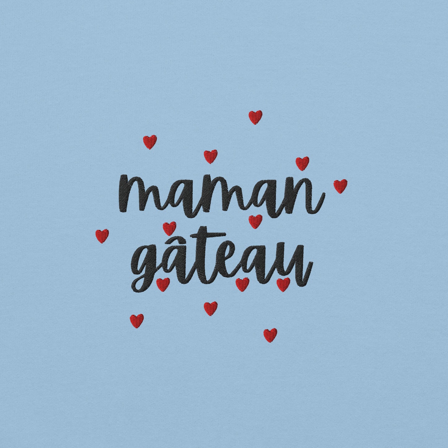 Sweat à col rond pour femme – mélange coton/polyester –  motif brodé "Maman Gâteau"