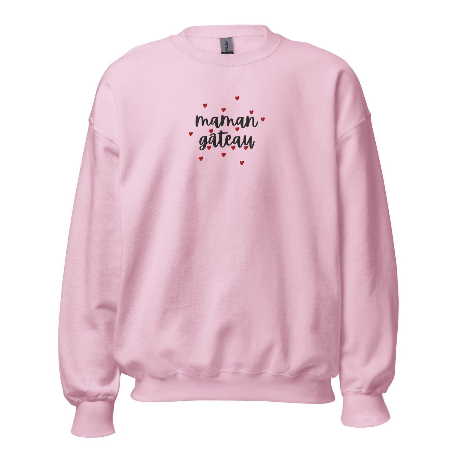 Sweat à col rond pour femme – mélange coton/polyester –  motif brodé "Maman Gâteau"