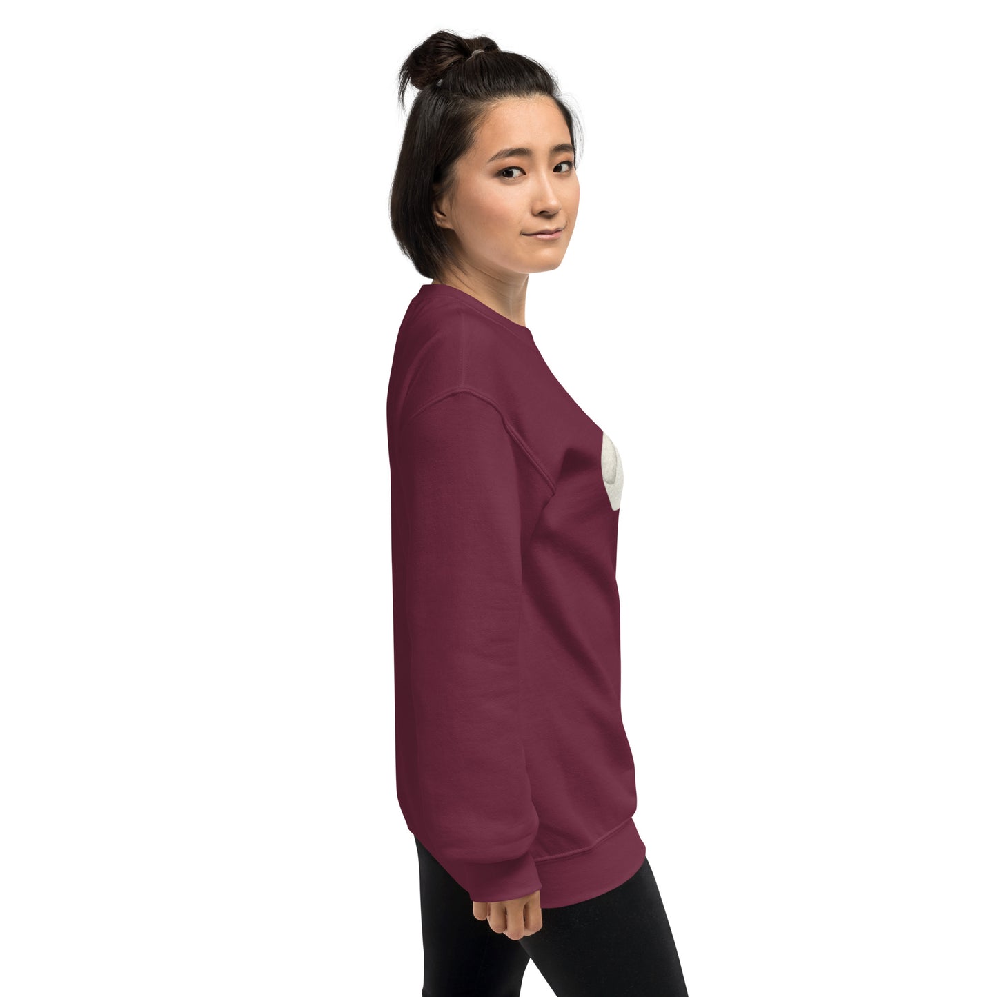 Sweat à col rond pour femme – mélange coton/polyester – motif imprimé "Petit Noeud" Minimaliste