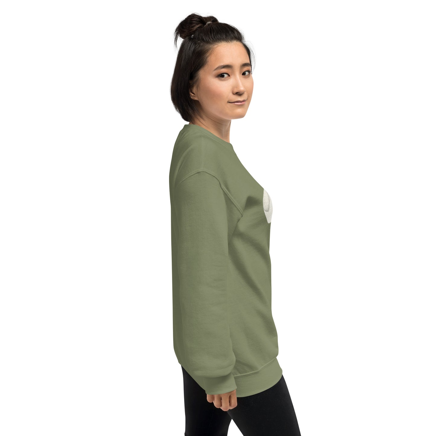 Sweat à col rond pour femme – mélange coton/polyester – motif imprimé "Petit Noeud" Minimaliste