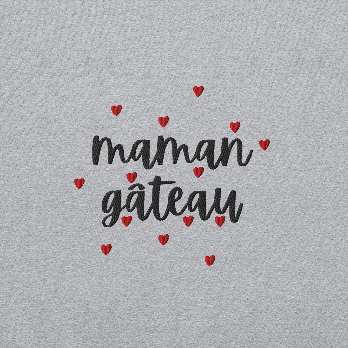 Sweat à col rond pour femme – mélange coton/polyester –  motif brodé "Maman Gâteau"