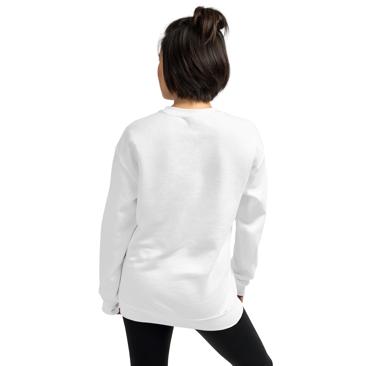 Sweat à col rond pour femme – mélange coton/polyester – motif imprimé "Petit Noeud" Minimaliste