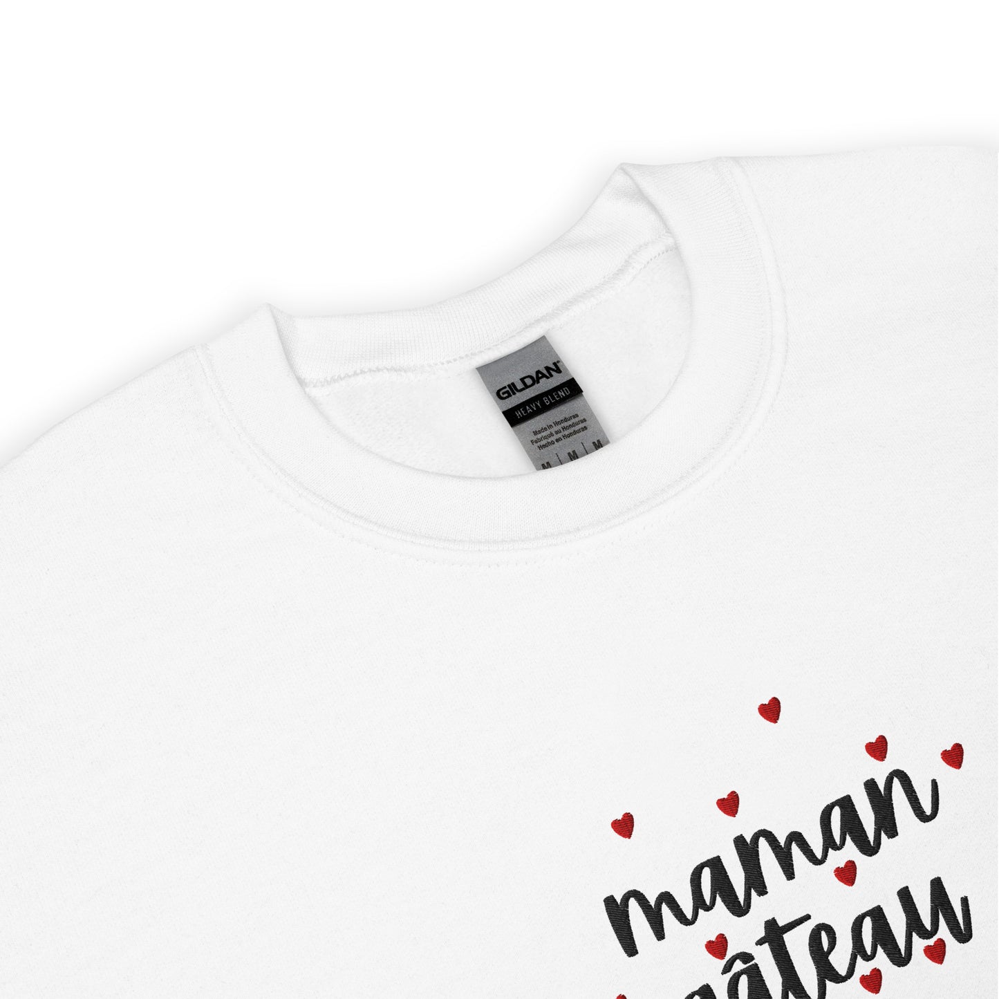 Sweat à col rond pour femme – mélange coton/polyester –  motif brodé "Maman Gâteau"