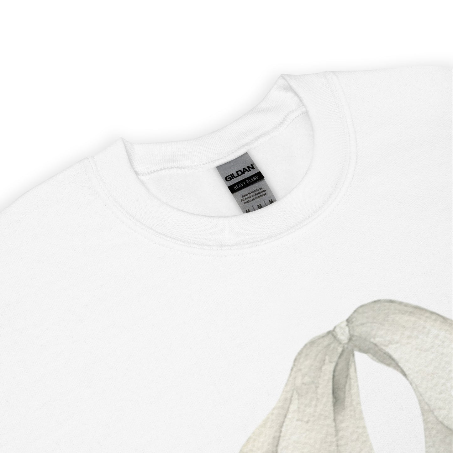 Sweat à col rond pour femme – mélange coton/polyester – motif imprimé "Petit Noeud" Minimaliste