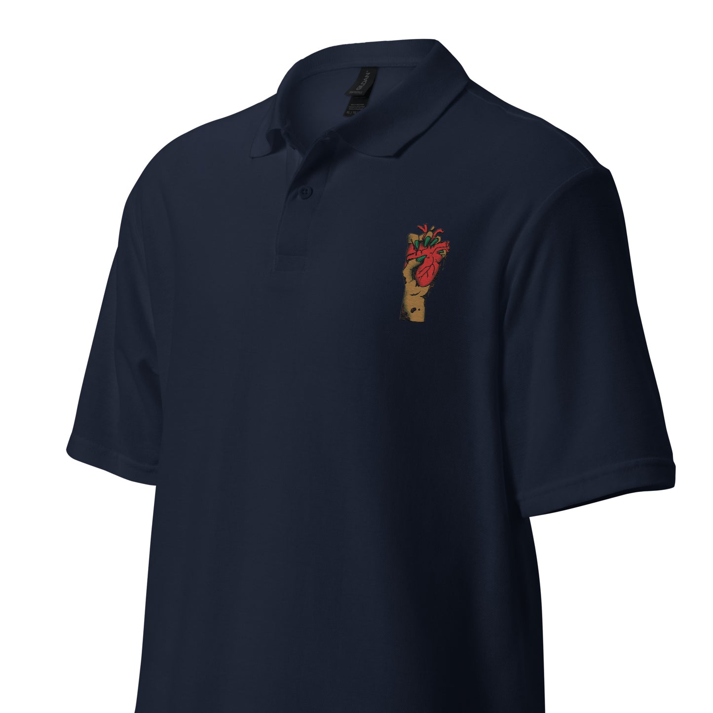 Polo pour homme à manches courtes – 100% coton piqué, motif brodé "Coeur Déjà Pris"