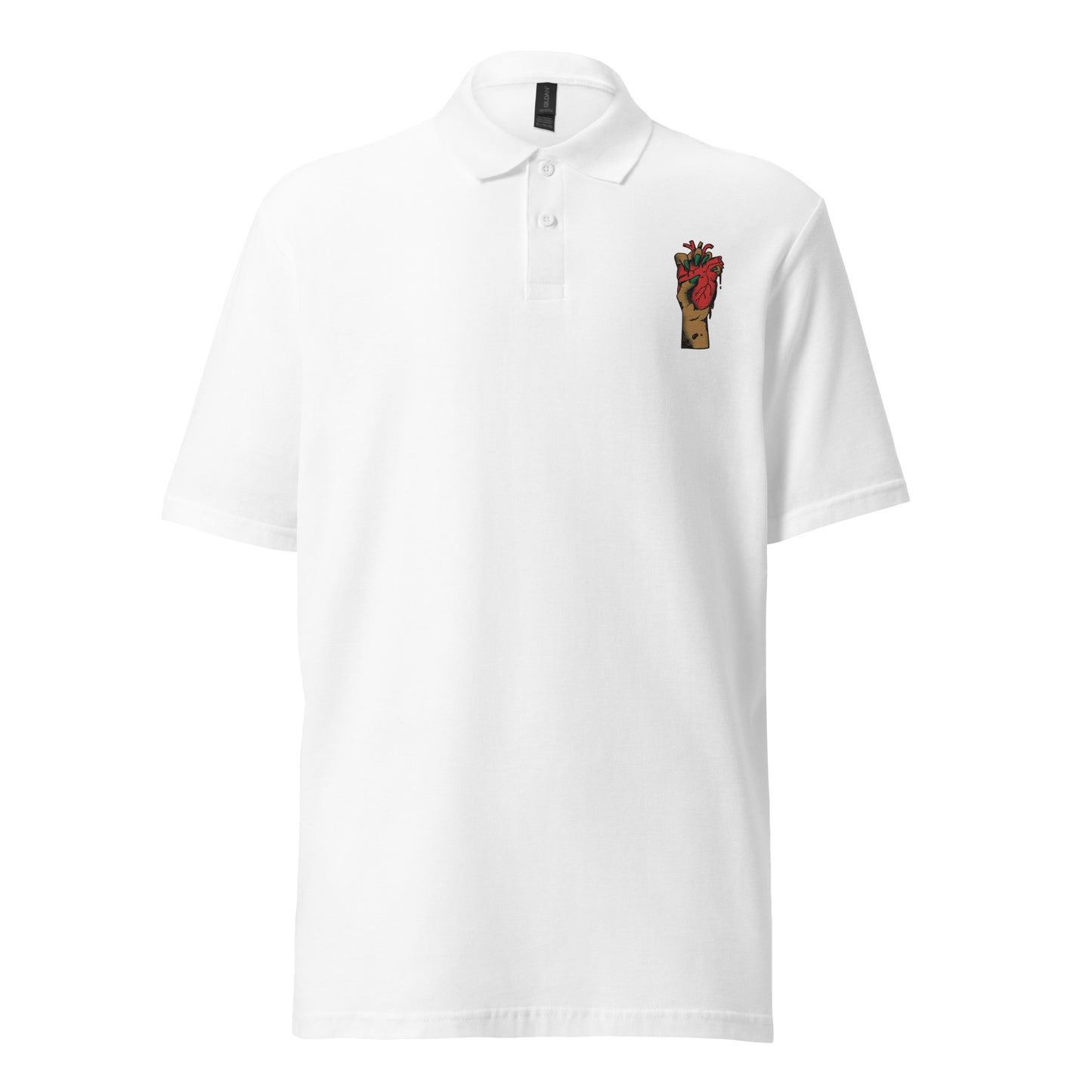 Polo pour homme à manches courtes – 100% coton piqué, motif brodé "Coeur Déjà Pris"
